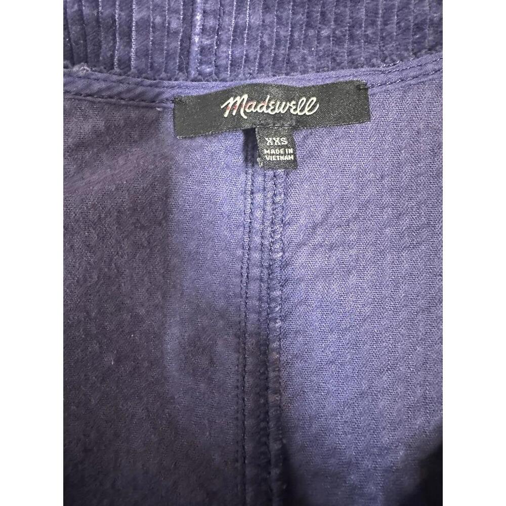Madewell Corduroy Side Button Shift Dress Womens XXS Pockets Oversized Navy Blue - Picture 6 of 7